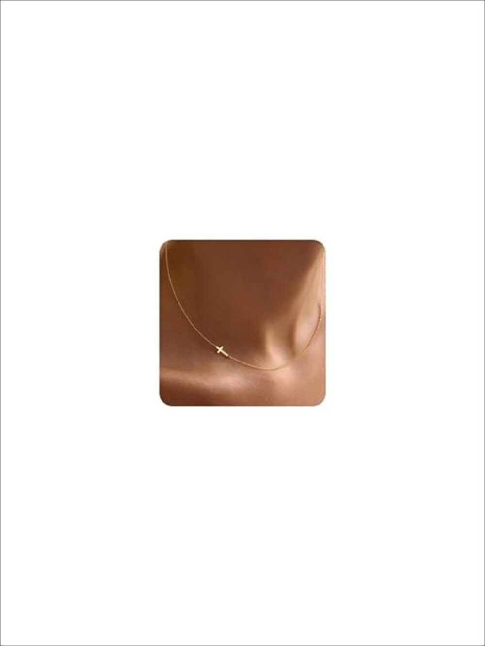 14K Gold Plated Sideways Cross Choker Necklace Dainty Minimalist Pendant